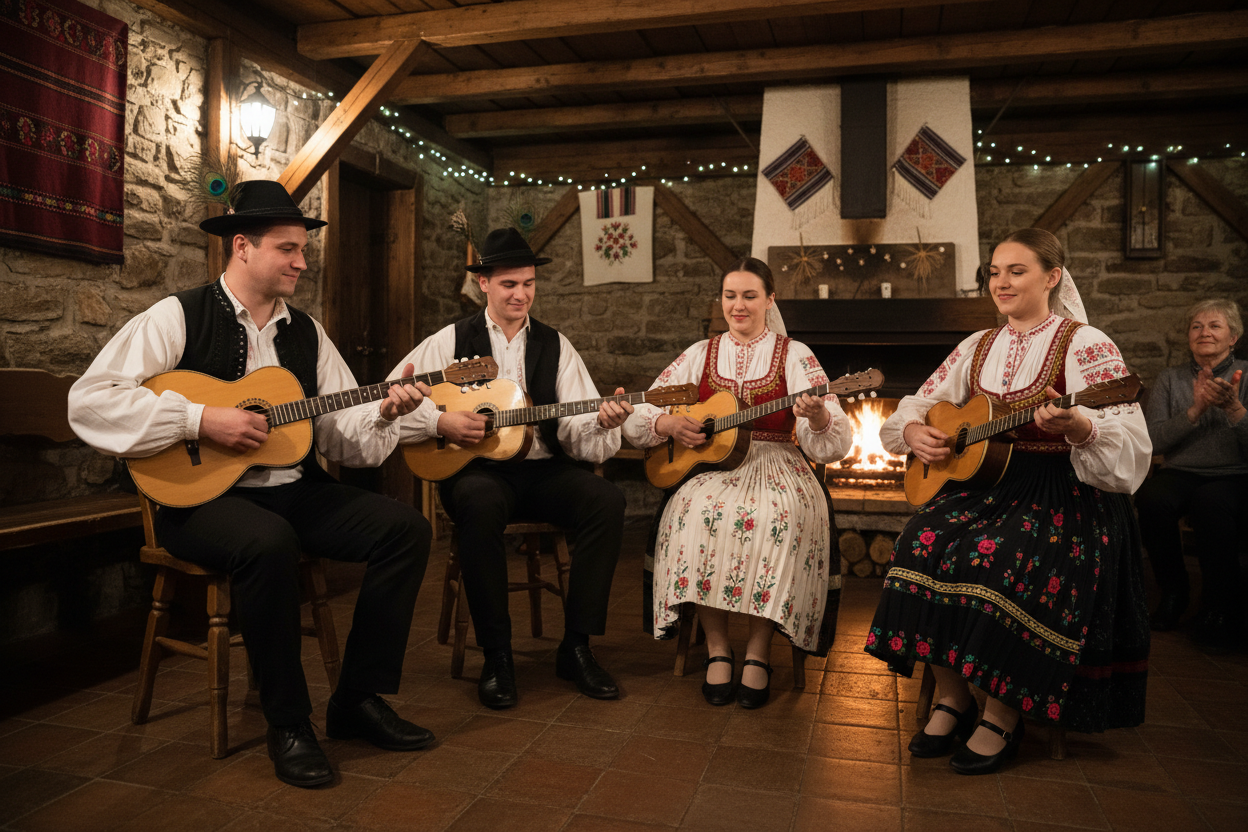 Tamburaški ansambel v belokranjski noši